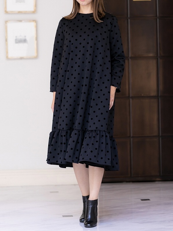 Trefle+1 トレフルプラスワン ドットフェアリーワンピース ドットワンピース～Long丈 | Onepiece,長袖 | | TREFLE＋1（トレフル