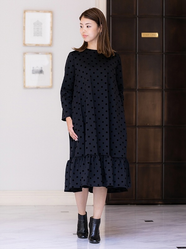 ドットワンピース～Long丈 | Onepiece,長袖 | | TREFLE＋1（トレフル