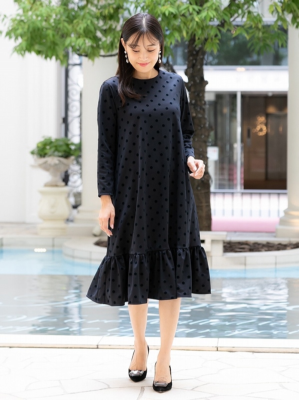 ドットワンピース～Long丈 | Onepiece,長袖 | | TREFLE＋1（トレフル