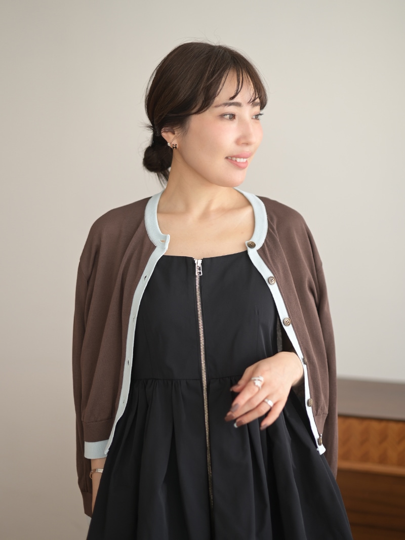 ウォッシャブルパイピングカーディガン | Cardigan,長袖 | | TREFLE＋1