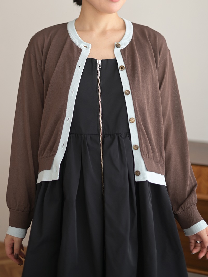 ウォッシャブルパイピングカーディガン | Cardigan,長袖 | | TREFLE＋1