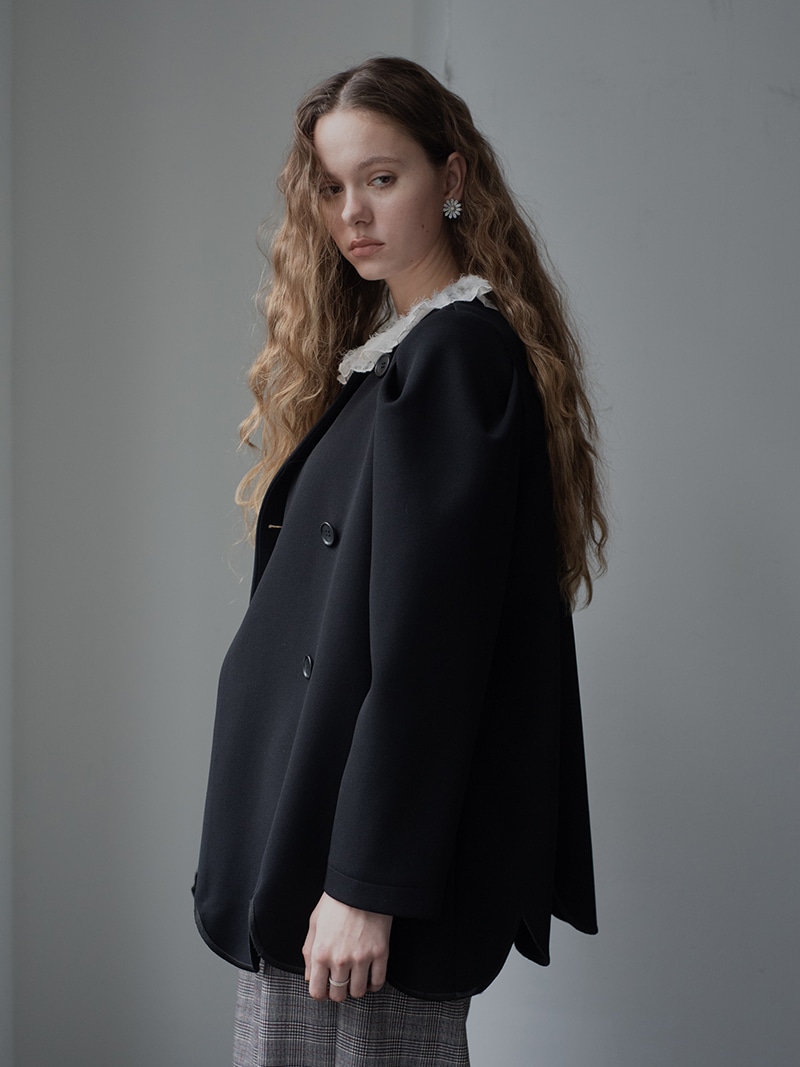 TREFLE+1　スカラップジャケット 黒 スカラップジャケット | Outer | | TREFLE＋1（トレフルプラスワン）