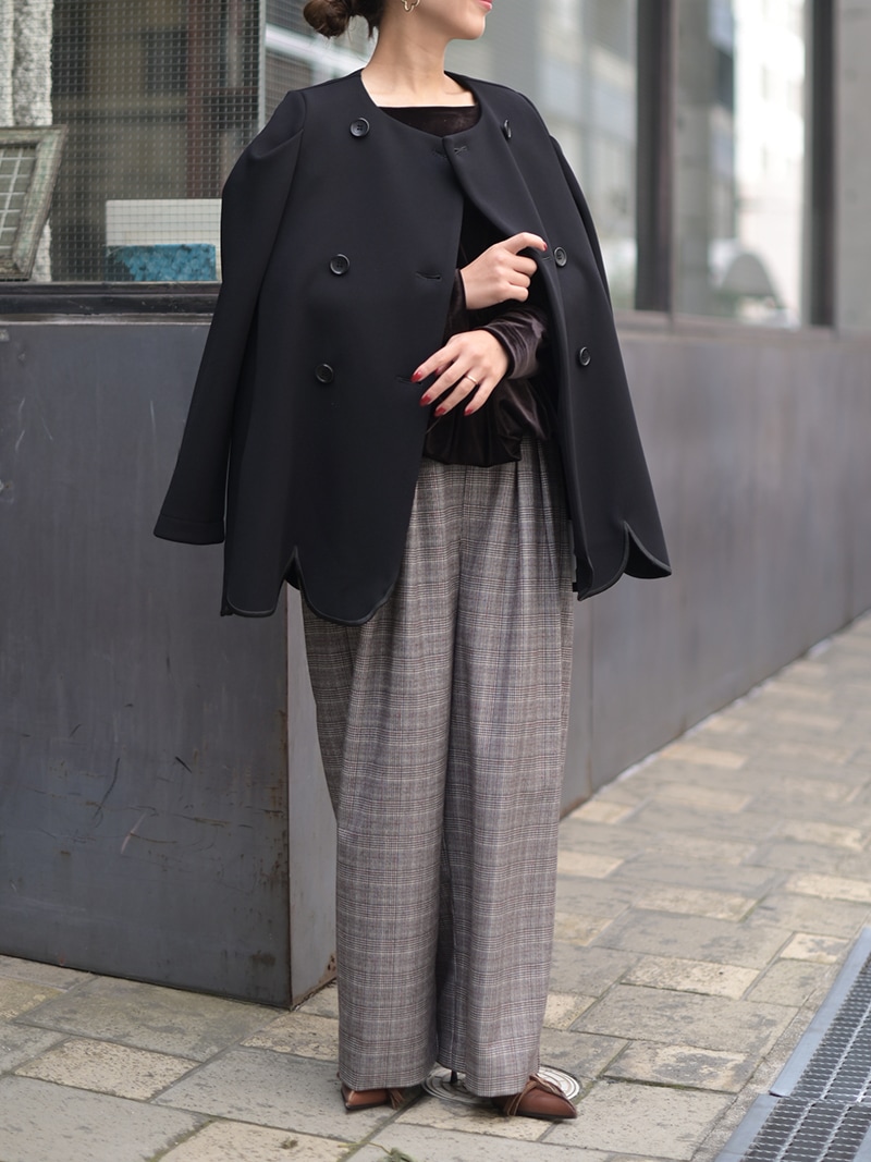 TREFLE+1　スカラップジャケット 黒 スカラップジャケット | Outer | | TREFLE＋1（トレフルプラスワン）