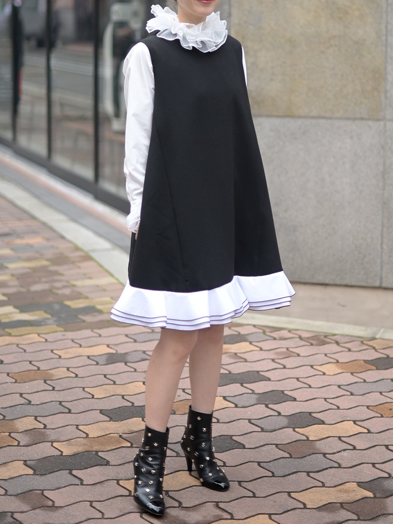 【新品】TREFLE+1 リリーワンピース～ノースリーブ ダブルクロスVワンピース | Onepiece,ノースリーブ | | TREFLE＋1