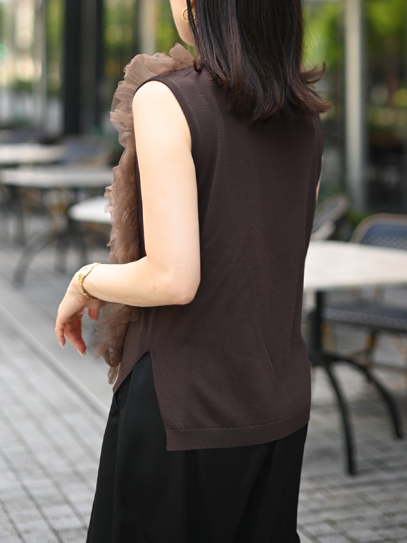 トレフルプラスワン チュールニット ブラウン Wチュールニット | Tops,ニット | | TREFLE+1(トレフルプラス