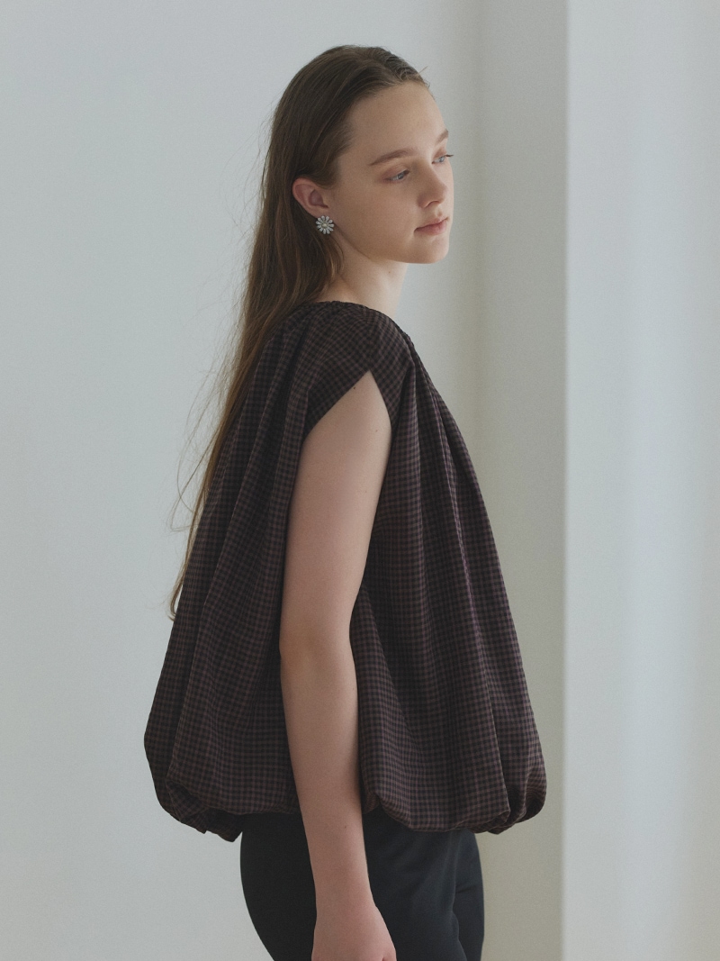 チェックバルーントップス | Tops,トップス | | TREFLE＋1（トレフル