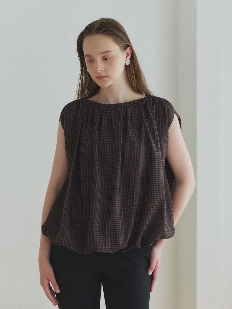 チェックバルーントップス | Tops,トップス | | TREFLE＋1（トレフル
