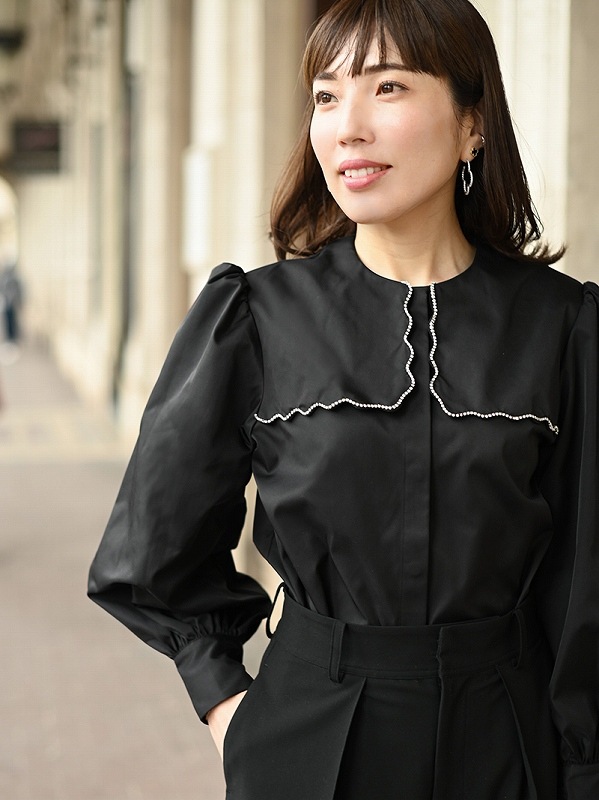 スカラップビジューブラウス | Tops,ブラウス | | TREFLE＋1（トレフル