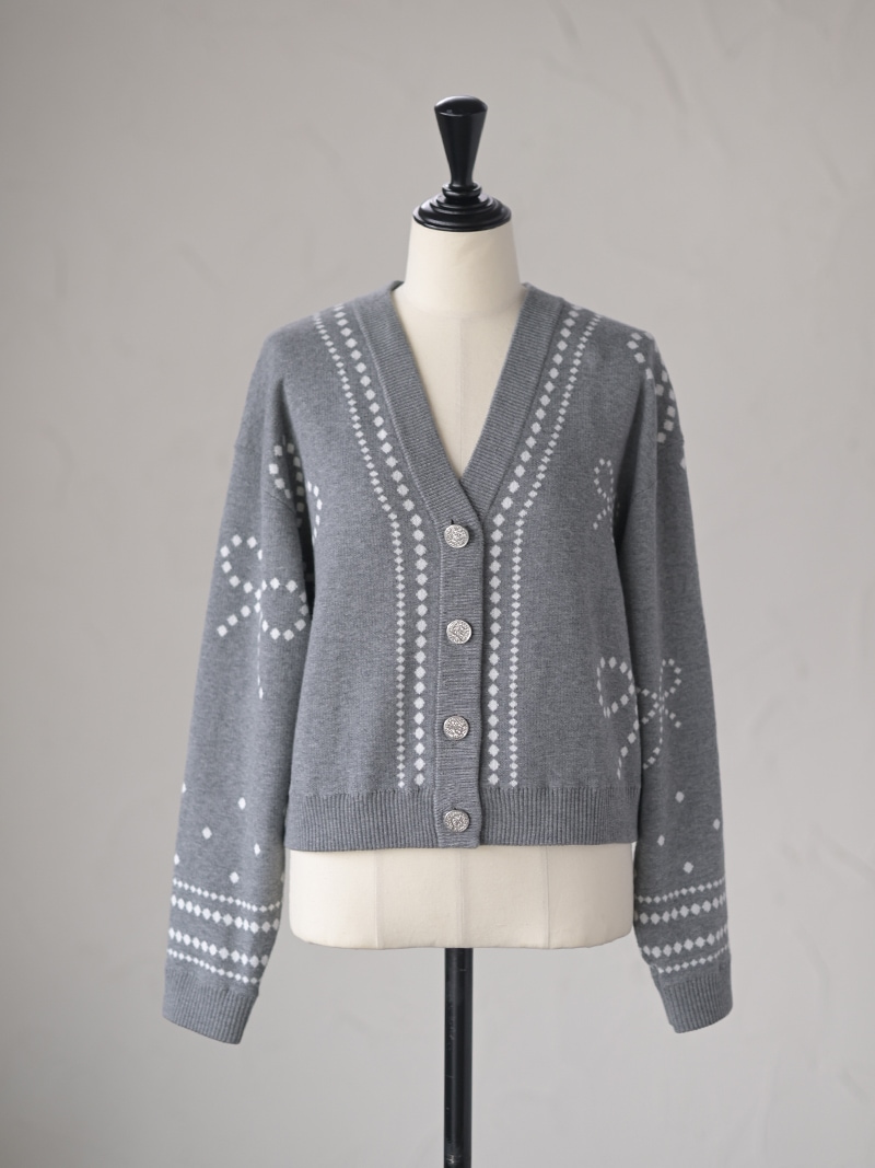 リボンジャガードカーディガン | Cardigan,長袖 | | TREFLE＋1