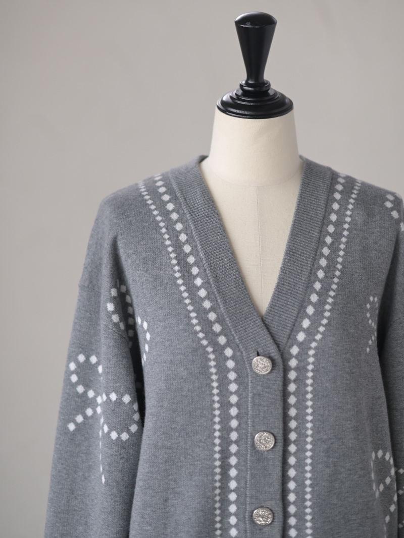 リボンジャガードカーディガン | Cardigan,長袖 | | TREFLE＋1