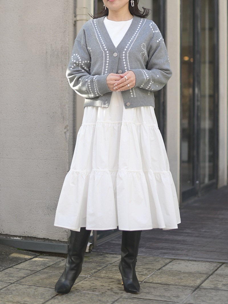 リボンジャガードカーディガン | Cardigan,長袖 | | TREFLE＋1