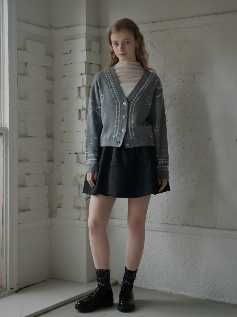 リボンジャガードカーディガン | Cardigan,長袖 | | TREFLE＋1