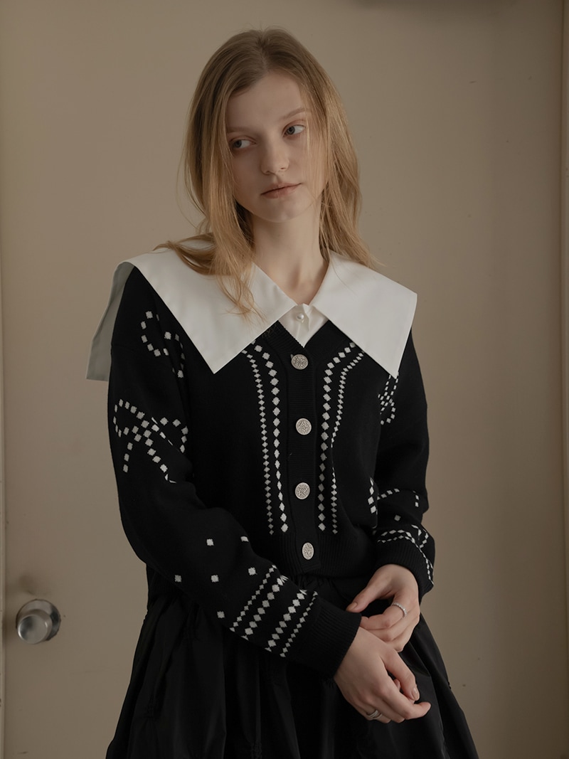 リボンジャガードカーディガン | Cardigan,長袖 | | TREFLE＋1