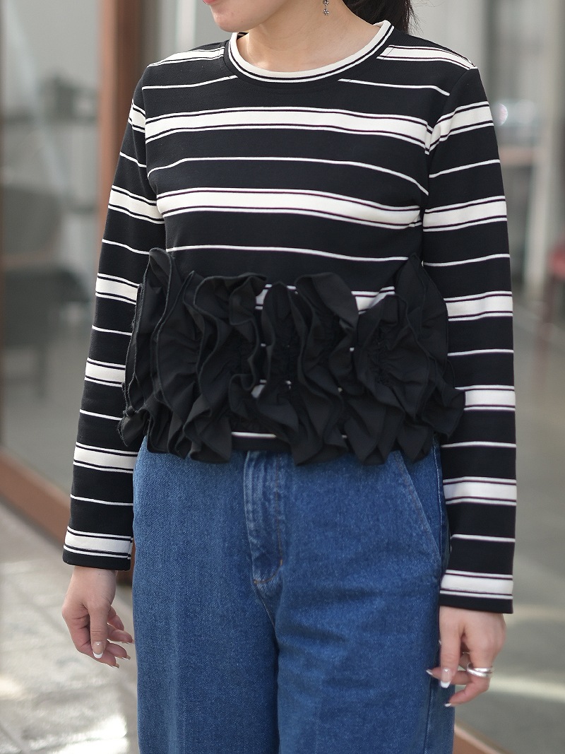 【正規品新品美品】TREFLE＋1 スワンカットソー　トレフルプラスワン BORDERスワンカットソー | Tops,トップス | | TREFLE＋1（トレフル