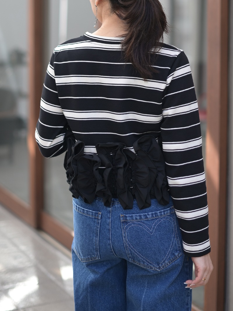 【正規品新品美品】TREFLE＋1 スワンカットソー　トレフルプラスワン BORDERスワンカットソー | Tops,トップス | | TREFLE＋1（トレフル