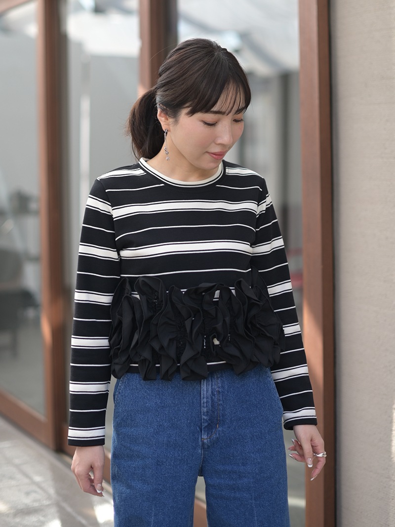 【正規品新品美品】TREFLE＋1 スワンカットソー　トレフルプラスワン 正規品新品美品】TREFLE＋1 スワンカットソー トレフルプラスワン ラメ