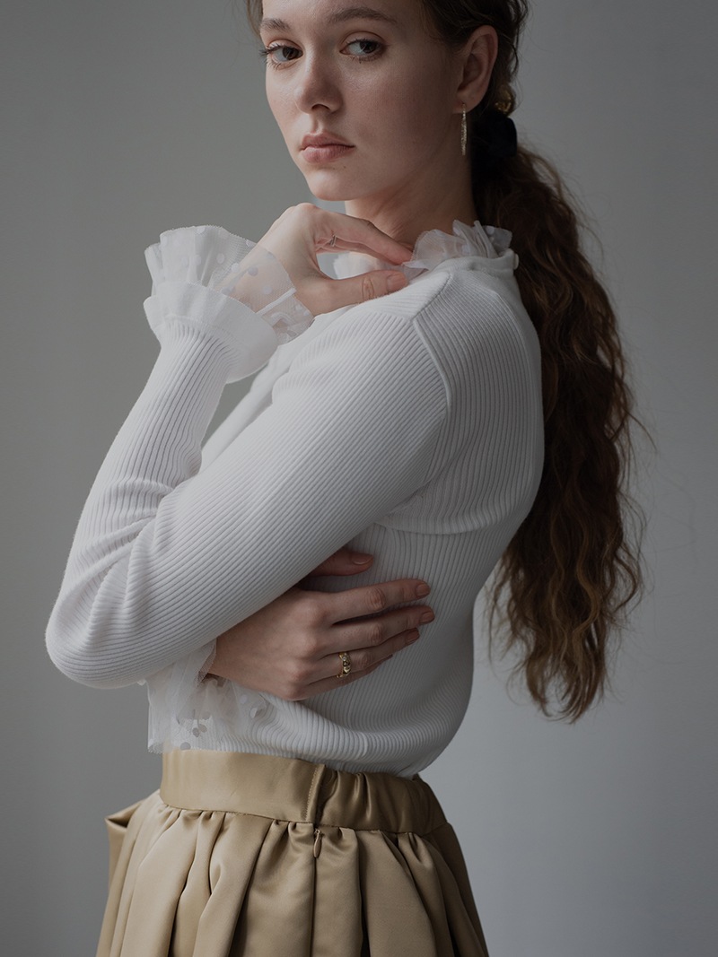 deko57 新品タグ付 トレフルプラスワン ドットチュールニット F deko57様専用 新品タグ付 トレフルプラスワン ドットチュール