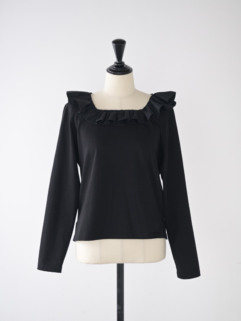 ラッフルフリルトップス(BLACK) | Tops | | TREFLE＋1（トレフルプラス
