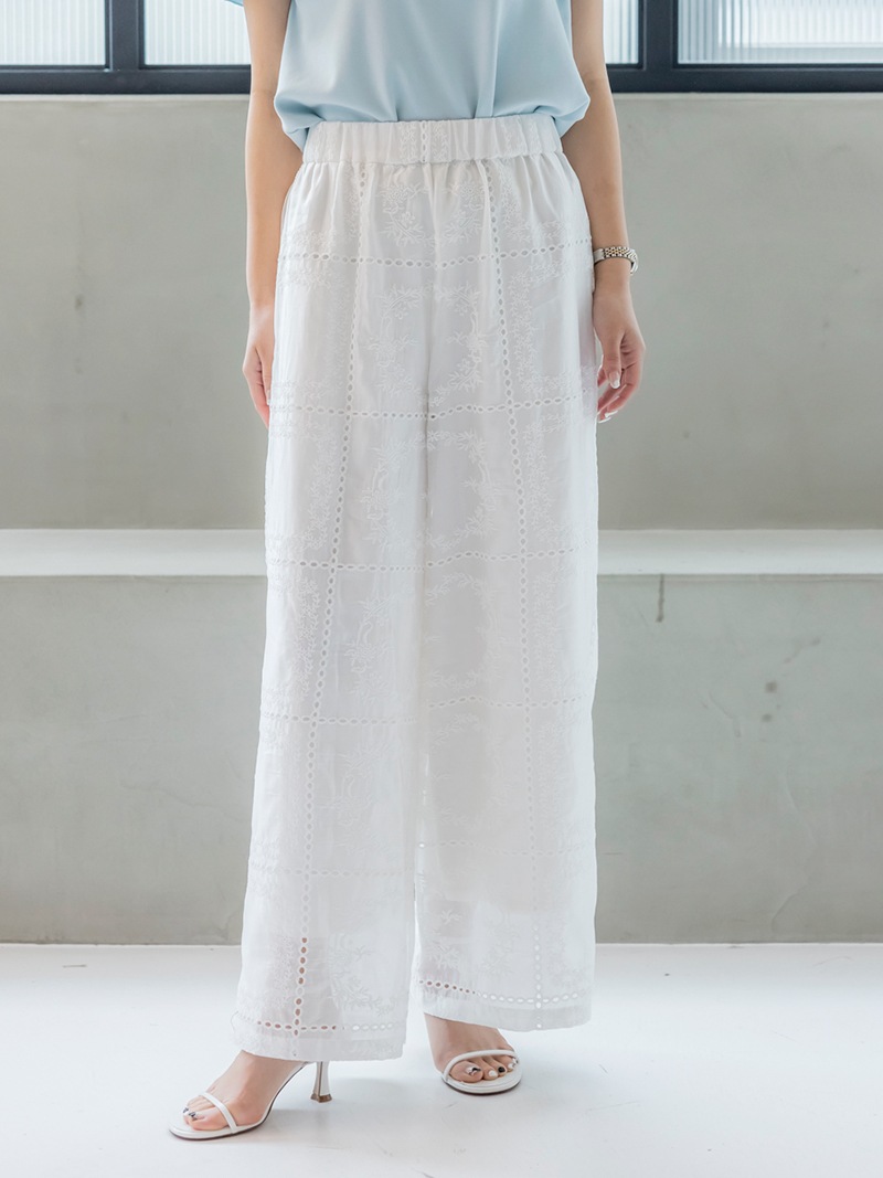 レース刺繍パンツ | Bottoms,パンツ | | TREFLE＋1（トレフル