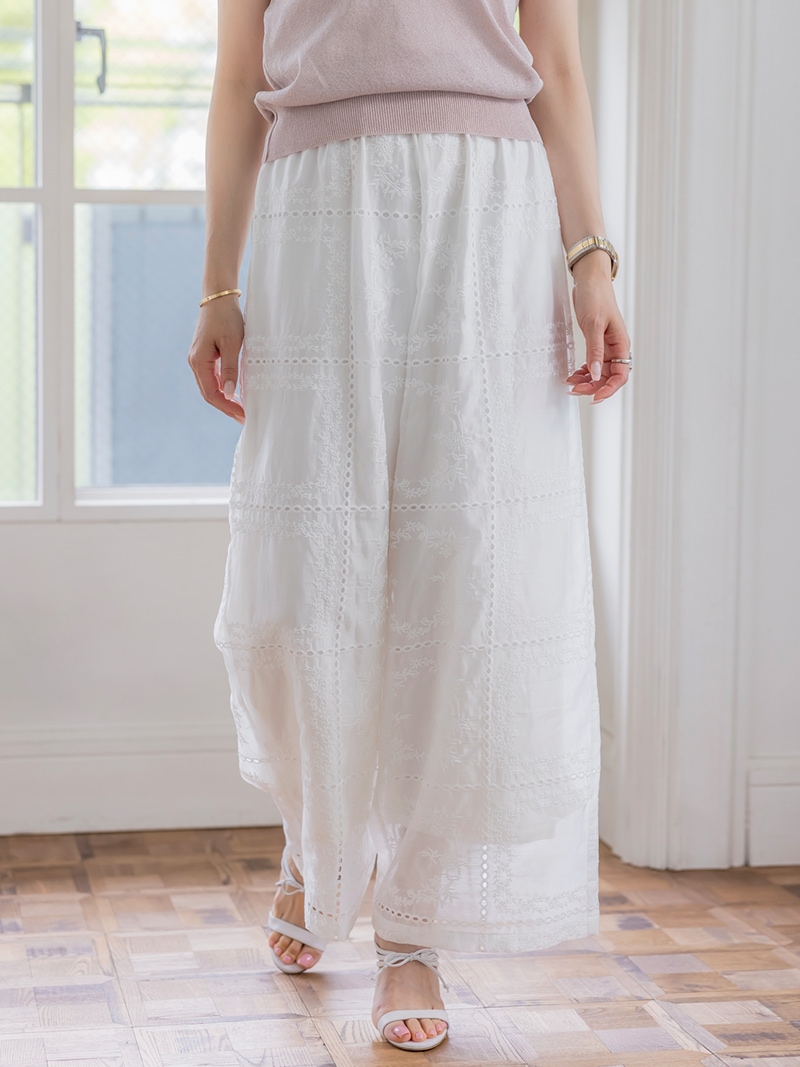 レース刺繍パンツ | Bottoms,パンツ | | TREFLE＋1（トレフル