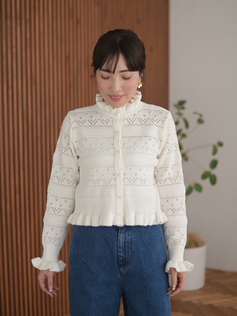 ハートクロシェカーディガン | Cardigan,長袖 | | TREFLE＋1（トレフル