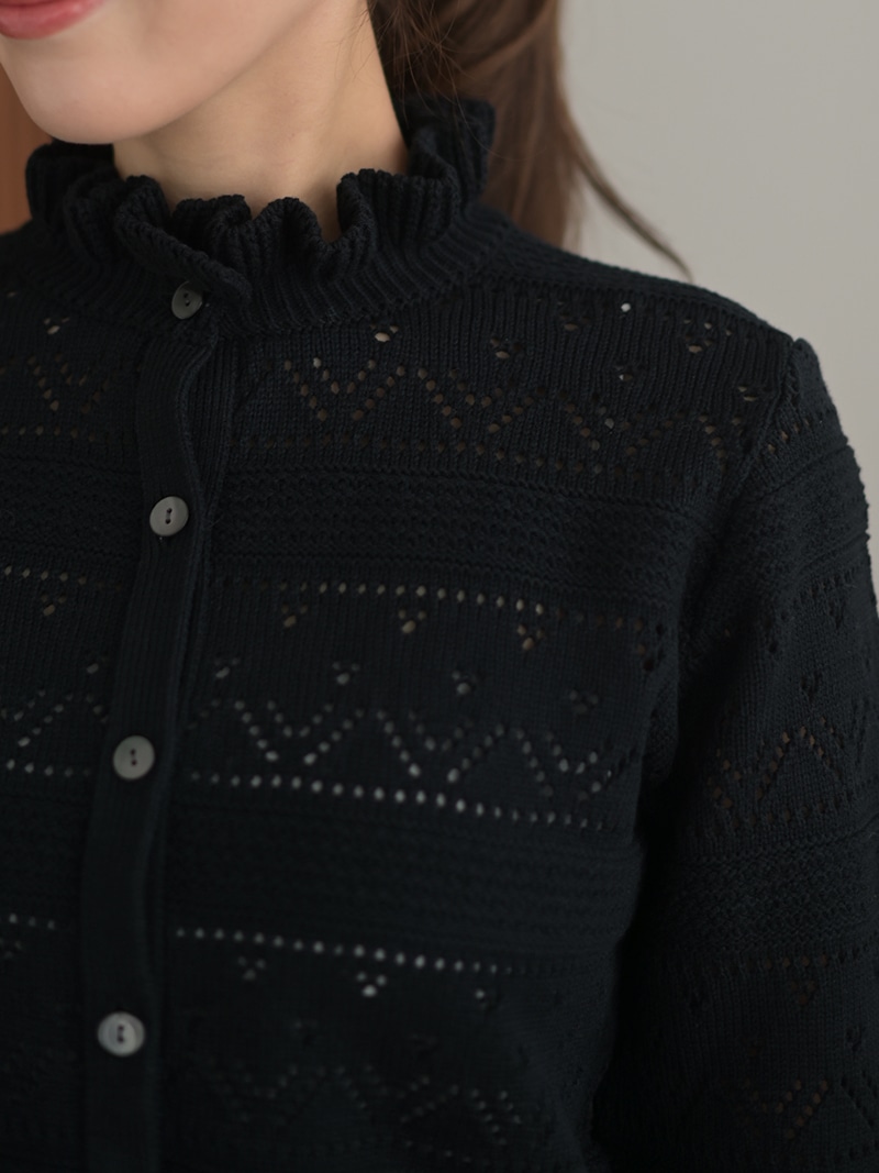 クロシェ編みカーディガン　トレフルプラス＋1 ハートクロシェカーディガン | Cardigan,長袖 | | TREFLE＋1（トレフル