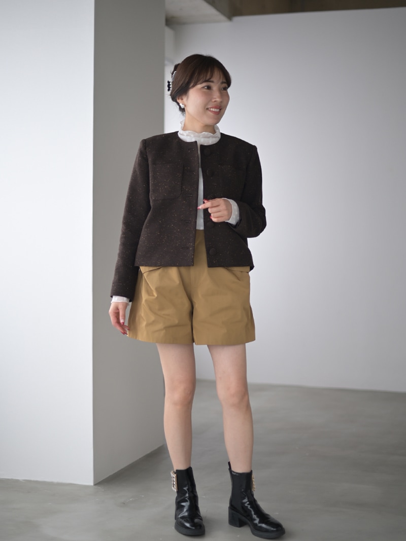 ネップノーカラージャケット | Outer | | TREFLE＋1（トレフルプラスワン）