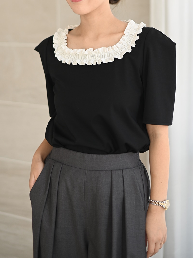 trefleplus フリルスクエアトップス　monotone フリルスクエアトップス | Tops,トップス | | TREFLE＋1