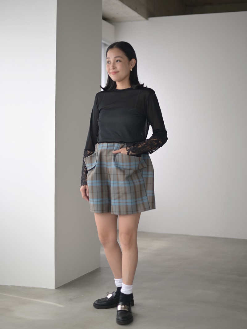 ギャバショートパンツ(CHECK) | New Arrival | | TREFLE＋1（トレフル