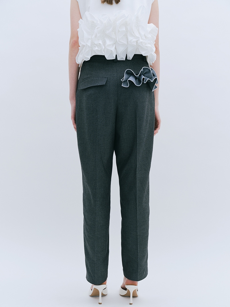 trefle+1 トレフル ポケットフリルパンツ(LAME DENIM) 01 ポケットフリルパンツ(LAME DENIM) | Bottoms,パンツ