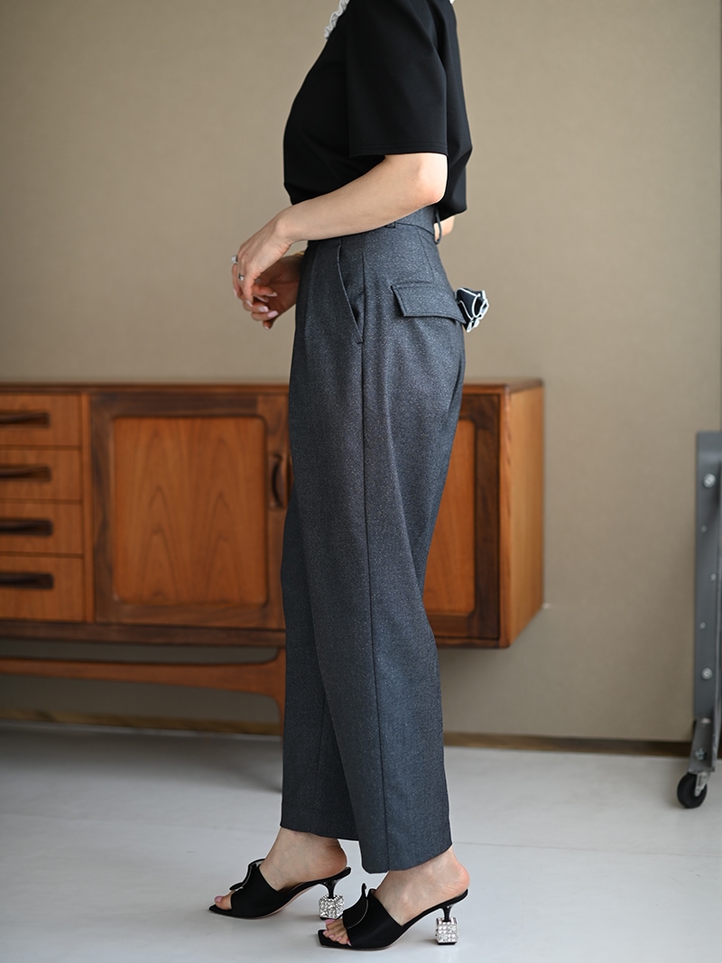 trefle+1 トレフル ポケットフリルパンツ(LAME DENIM) 01 trefle+1 トレフル ポケットフリルパンツ(LAME DENIM) 01