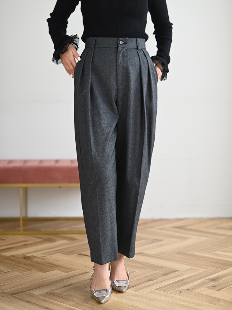 【美品】TREFLE＋1 ポケットプリーツ 美脚パンツ(ギンガム) パンツ ギンガムチェック ワイドパンツ レディース : ZOZOTOWN