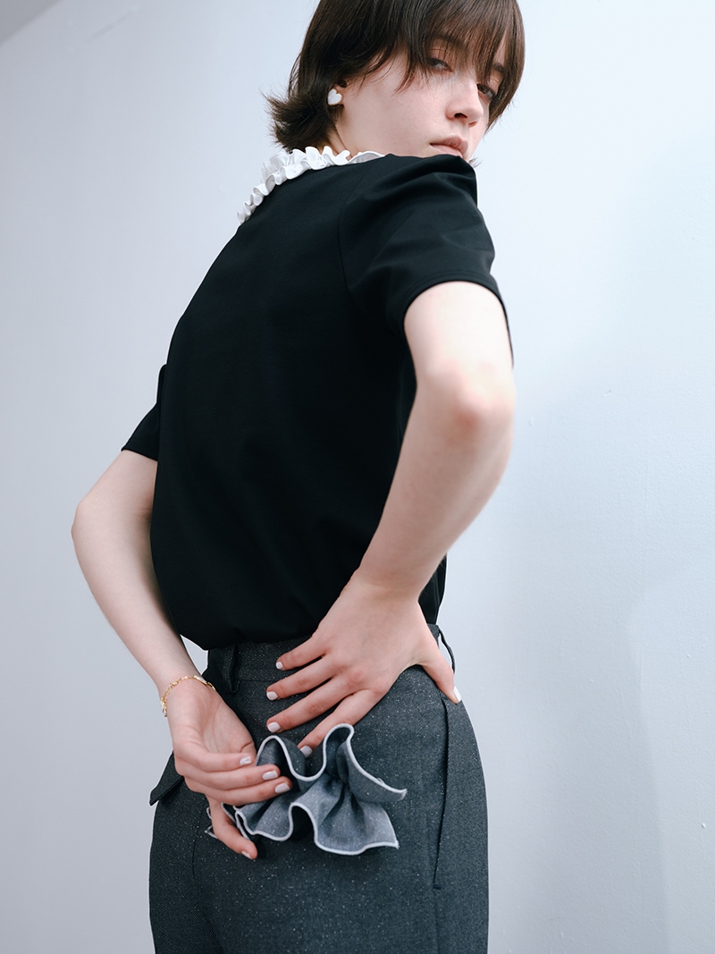 ポケットフリルパンツ(LAME DENIM) | Bottoms,パンツ