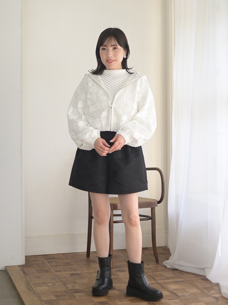 刺繍レースパーカー | Outer | | TREFLE＋1（トレフルプラスワン）