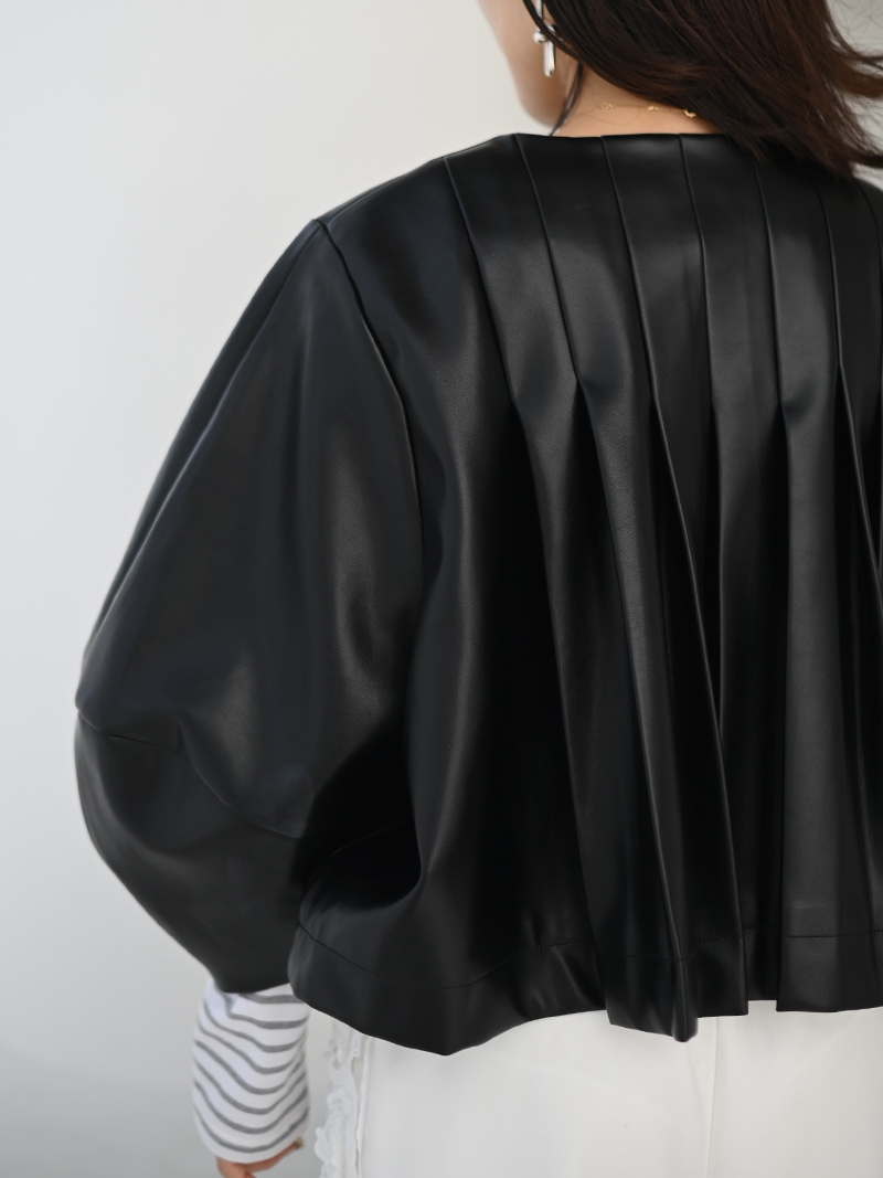 プリーツレザーライクジャケット | Outer | | TREFLE＋1