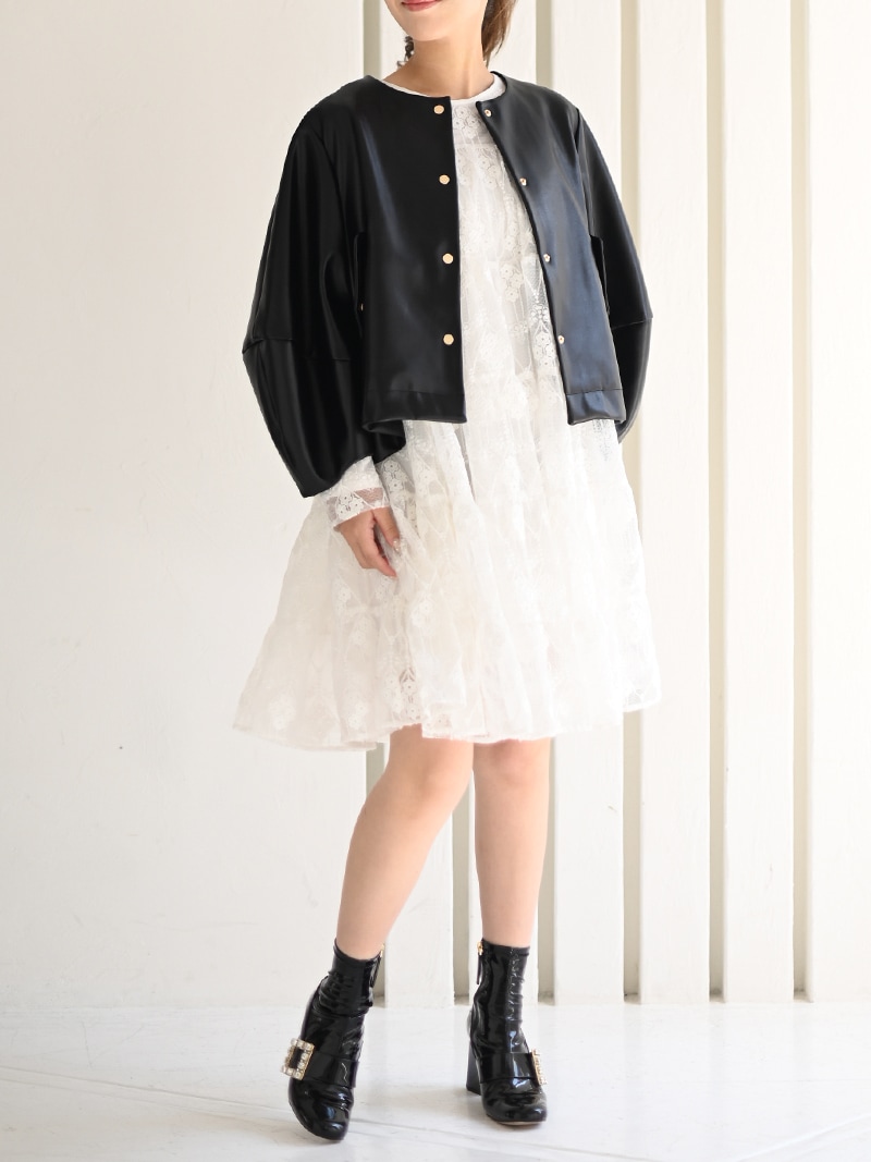 トレフルプラスワン☆ベージュ フード付き リラックスジャケット☆Trefle トレフルプラスワン☆ベージュ フード付き リラックスジャケット