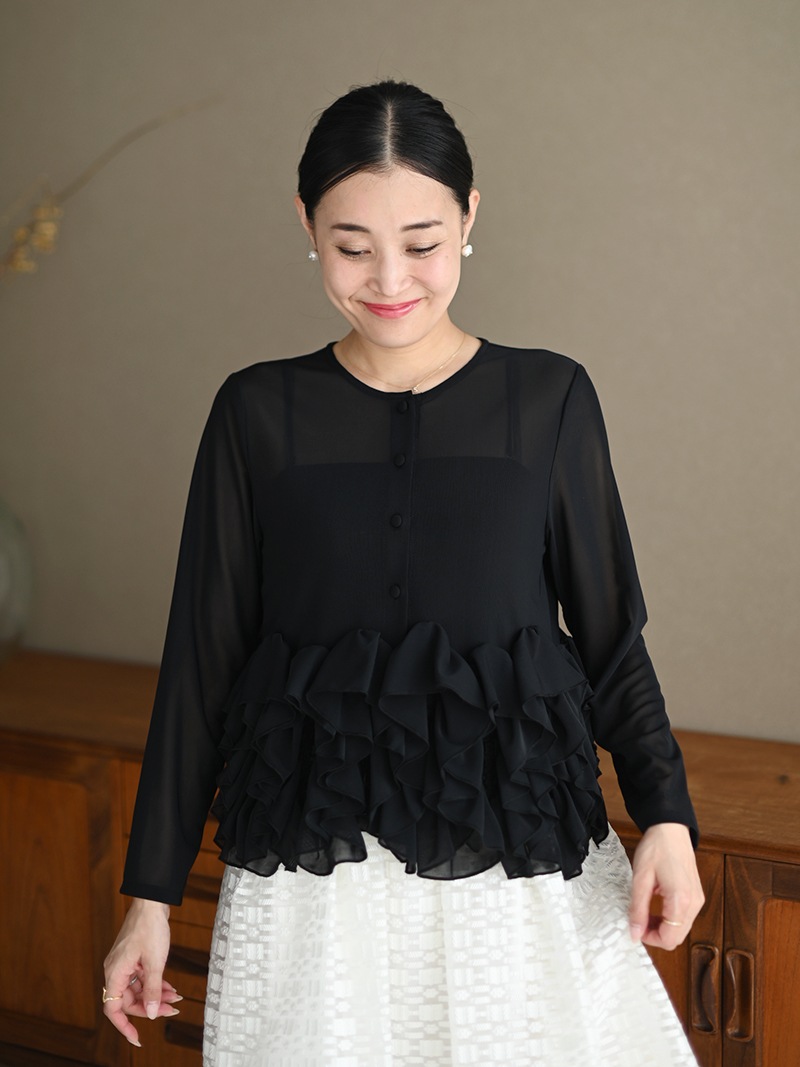 trefle+1 トレフル スワンカーディガン ブラック スワンカーディガン | Cardigan,長袖 | | TREFLE＋1（トレフル