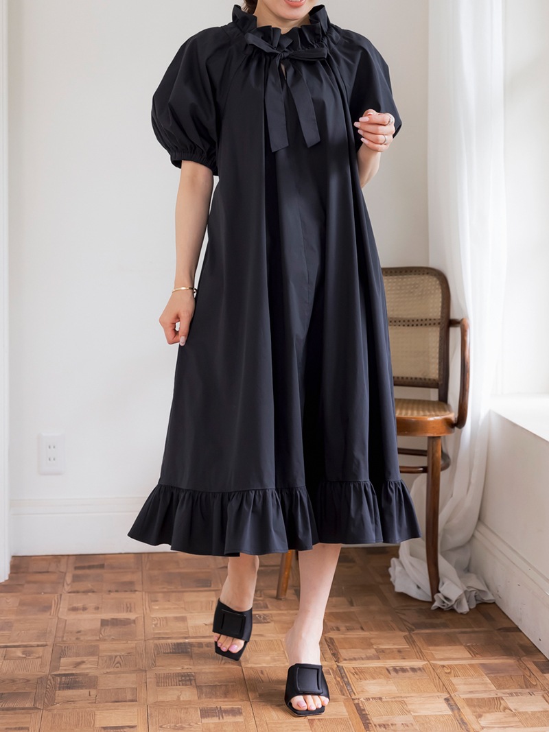 レア☆TREFLE+1 トレフルプラスワン ショルダーリボンワンピース ショルダーリボンワンピース | Onepiece,ノースリーブ