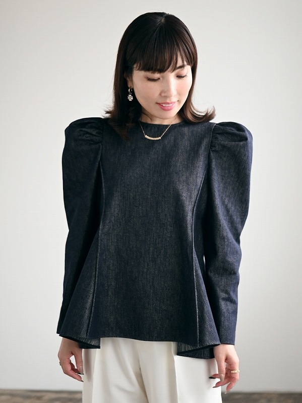 ルネデリー☆柄トップス ラメデニムトップス | Tops,ブラウス | | TREFLE＋1（トレフル