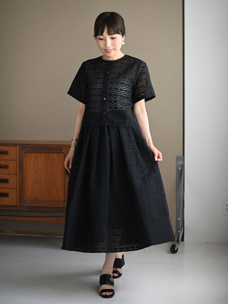 trefle+1 トレフル シアードットフェアリートップス ブラック trefle+1 トレフル シアードットフェアリートップス ブラック