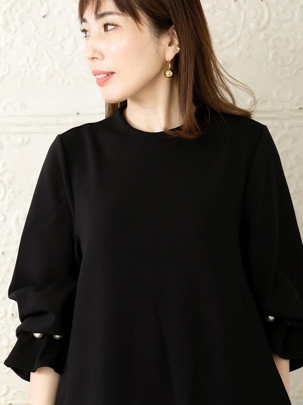 trefle＋1 トレフルプラスワン 袖パールワンピース 期間限定 7466円