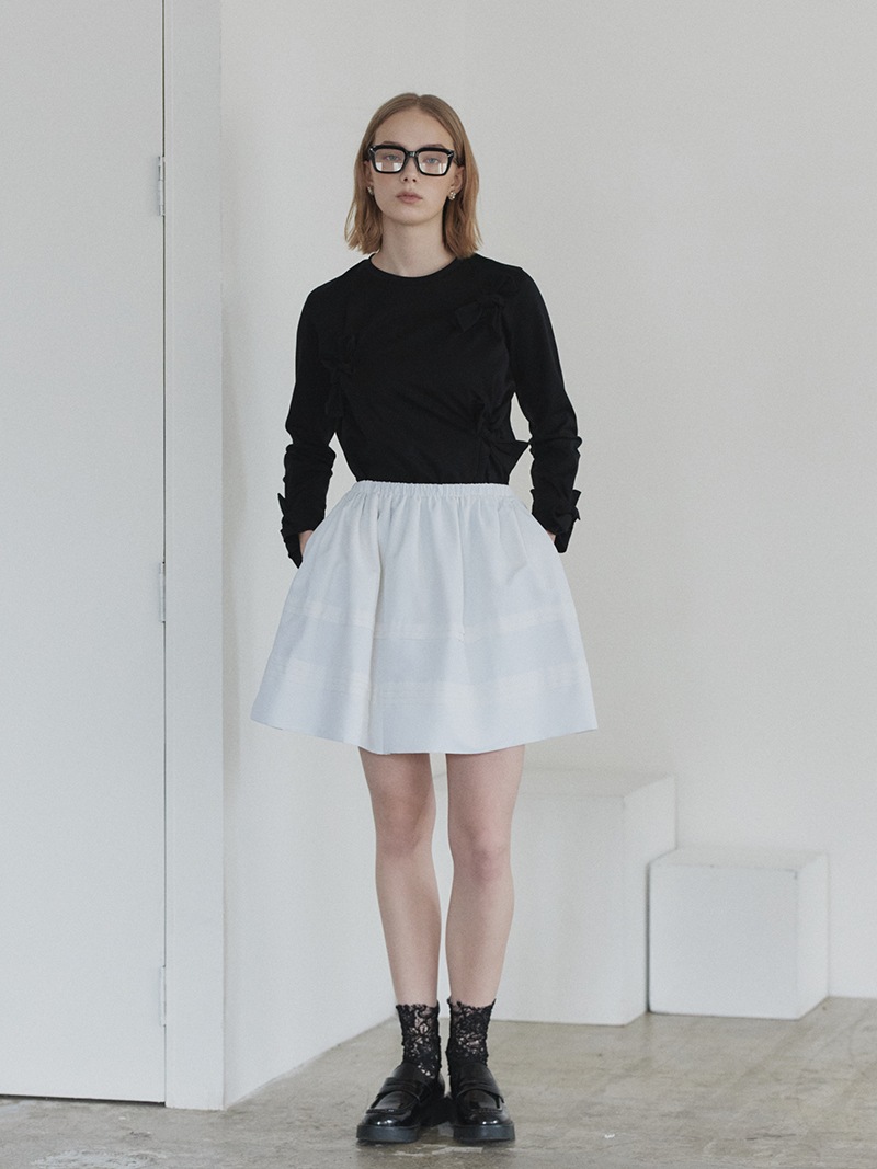 trefle+1 トレフル ミニミニリボントップス ネイビー リボンカットソー | Tops,Tシャツ | | TREFLE＋1（トレフルプラスワン）