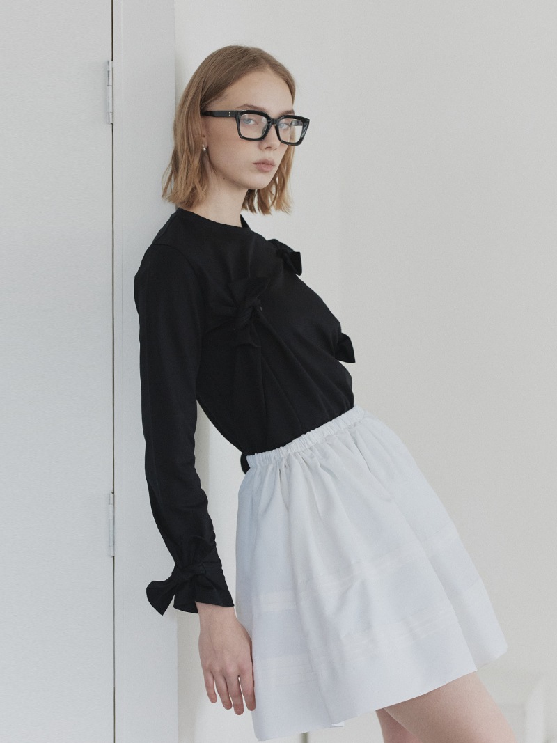 trefle+1 トレフル ミニミニリボントップス ネイビー リボンカットソー | Tops,Tシャツ | | TREFLE＋1（トレフルプラスワン）