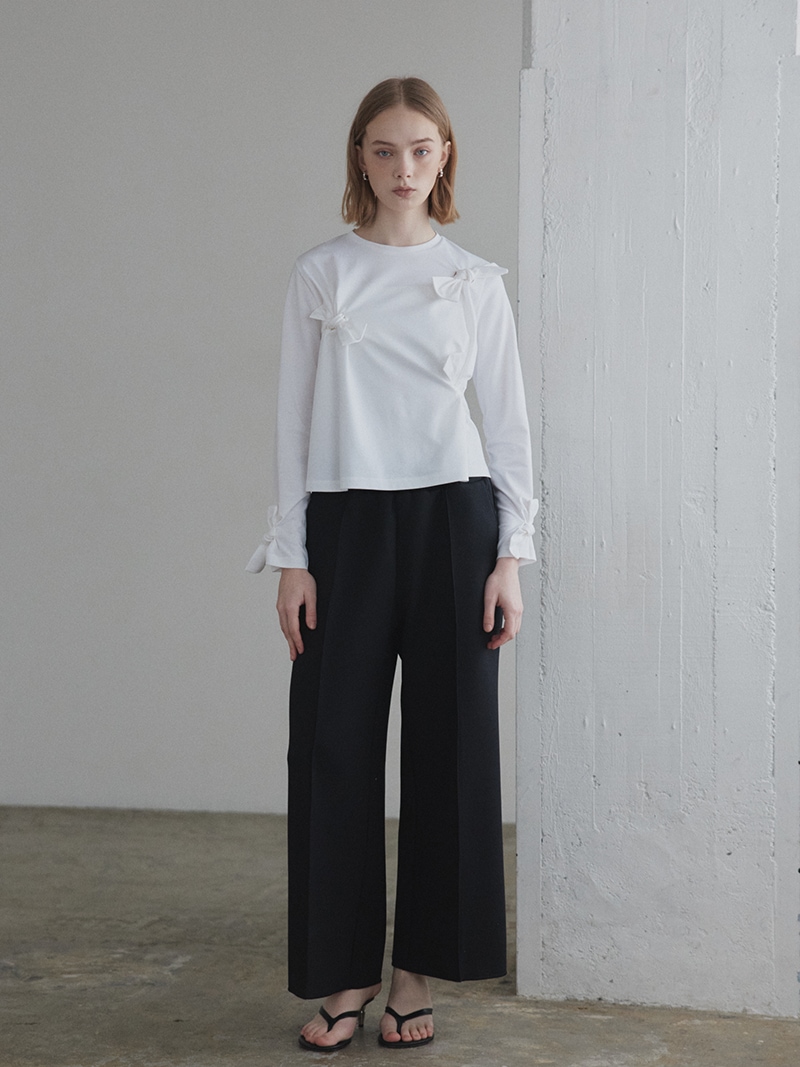 TREFLE+1 (トレフルプラスワン) お袖リボンブラウス リボンカットソー | Tops,Tシャツ | | TREFLE＋1（トレフルプラスワン）