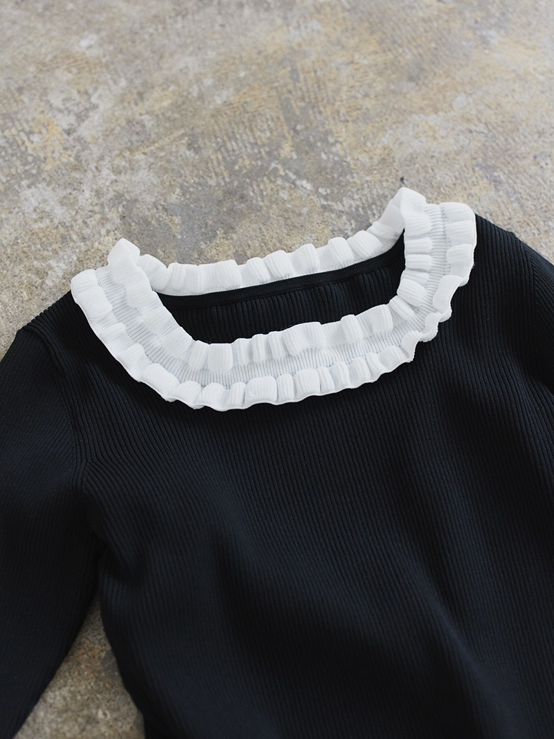 フリルスクエアニット | Tops,トップス | | TREFLE＋1（トレフルプラス