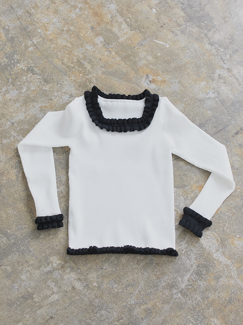 フリルスクエアニット | Tops,トップス | | TREFLE＋1（トレフルプラス