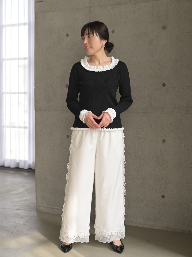 フリルスクエアニット | Tops,トップス | | TREFLE＋1（トレフルプラス