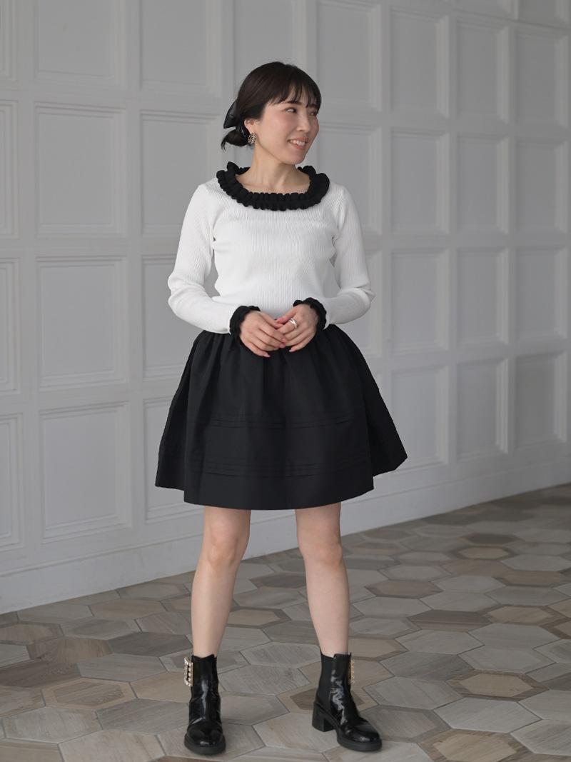 フリルスクエアニット | Tops,トップス | | TREFLE＋1（トレフルプラス