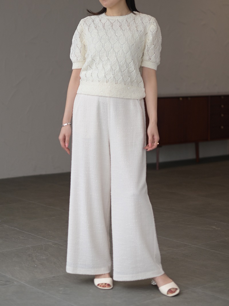 スパンコールクロシェニット | Tops,ニット | | TREFLE＋1（トレフル