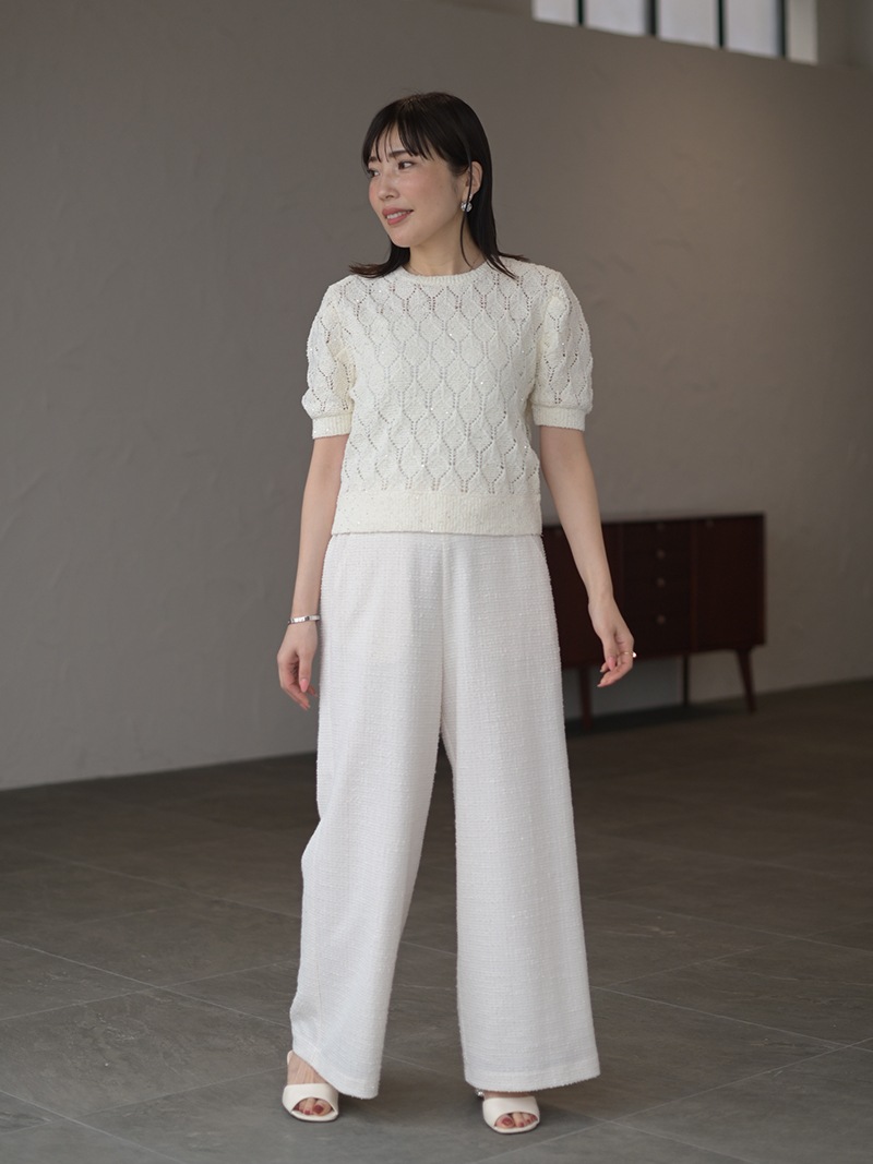 スパンコールクロシェニット | Tops,ニット | | TREFLE＋1（トレフル